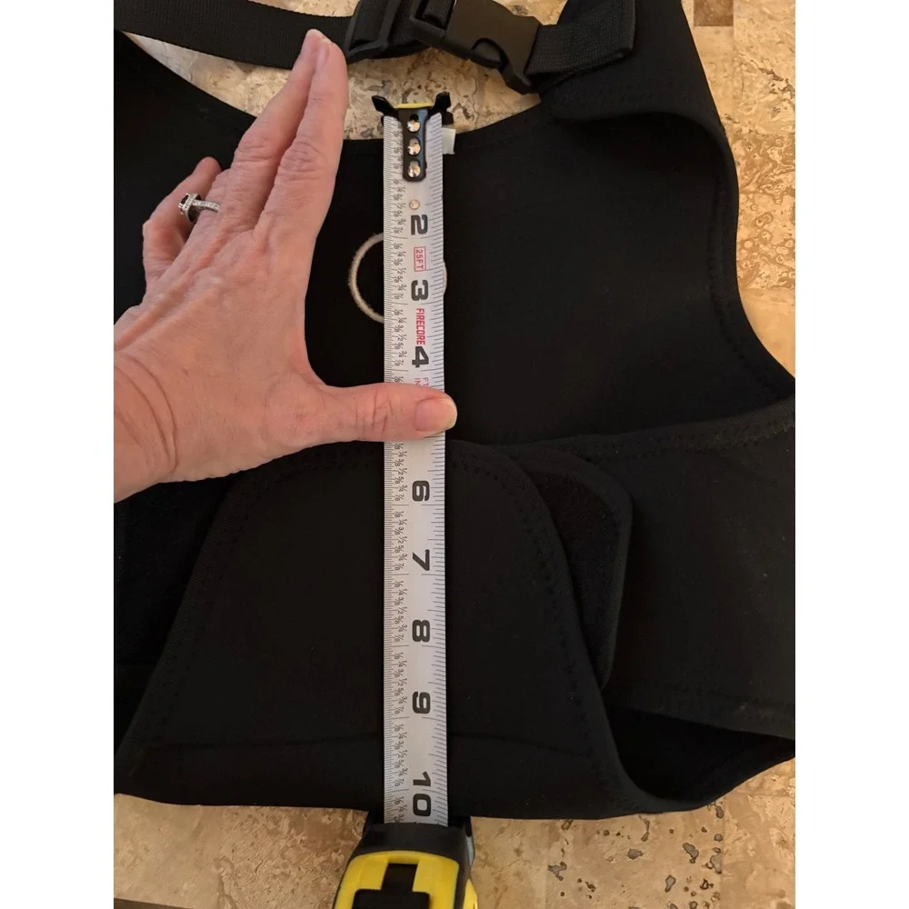Supet Dog Neoprene Sling Vest Black Size XL Buckle Velcro Closure Anti-Anxiety